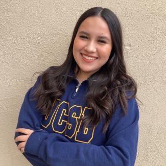a casual image of scholar's program mentor cecilia in an UCSB hoodie
